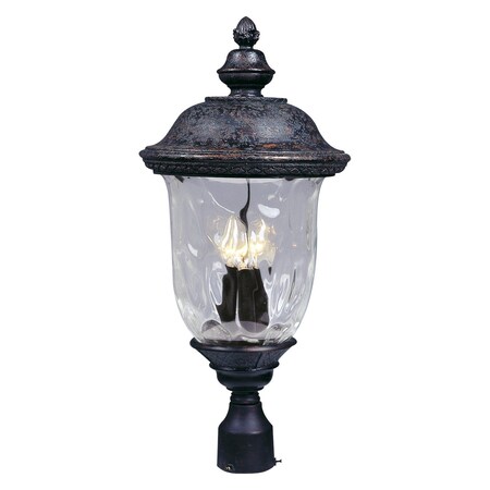 Maxim Three Light Oriental Bronze Water Glass Glass Post Light 3420WGOB